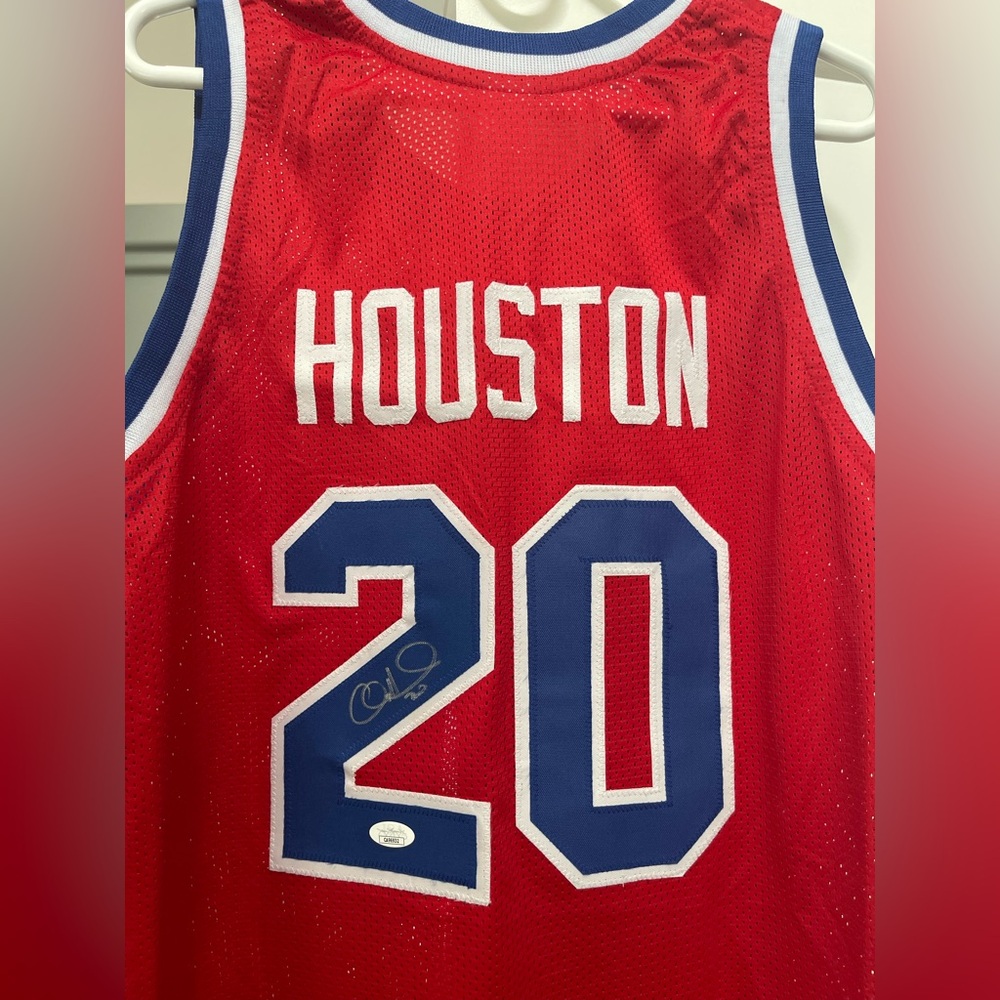 Allen Wade Houston #20 Detroit Pistons Signed Stitched Jersey JSA Authenticated